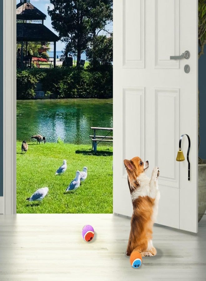 فلاين جرس باب معدني للكلاب (قطعتان)، جرس تدريب الكلاب لأصحاب المتاجر، يُثبت على الحائط لتزيين المنزل، جرس باب مدخل المتجر، جرس باب المتجر لتدريب الكلاب على قضاء حاجتها في المكان المخصص (أسود) - Image 2